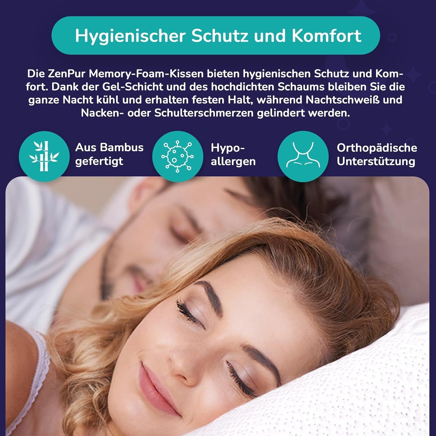 Lot de 2 oreillers pour soutenir la nuque 40X60-13Cm - Oreiller de couchage ergonomique pour la nuque et les épaules, certifié Oeko-Tex Oreillers orthopédiques cervicaux Naty Shop
