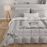 PETTI Artigiani Italiani - Couette d'hiver, Couette d'hiver, Couette simple, Double face, Impression monochrome et numérique, microfibre 100% antiallergique, Made in Italy Couettes et couettes Naty Shop Ruban gris 160 X 190 Cm