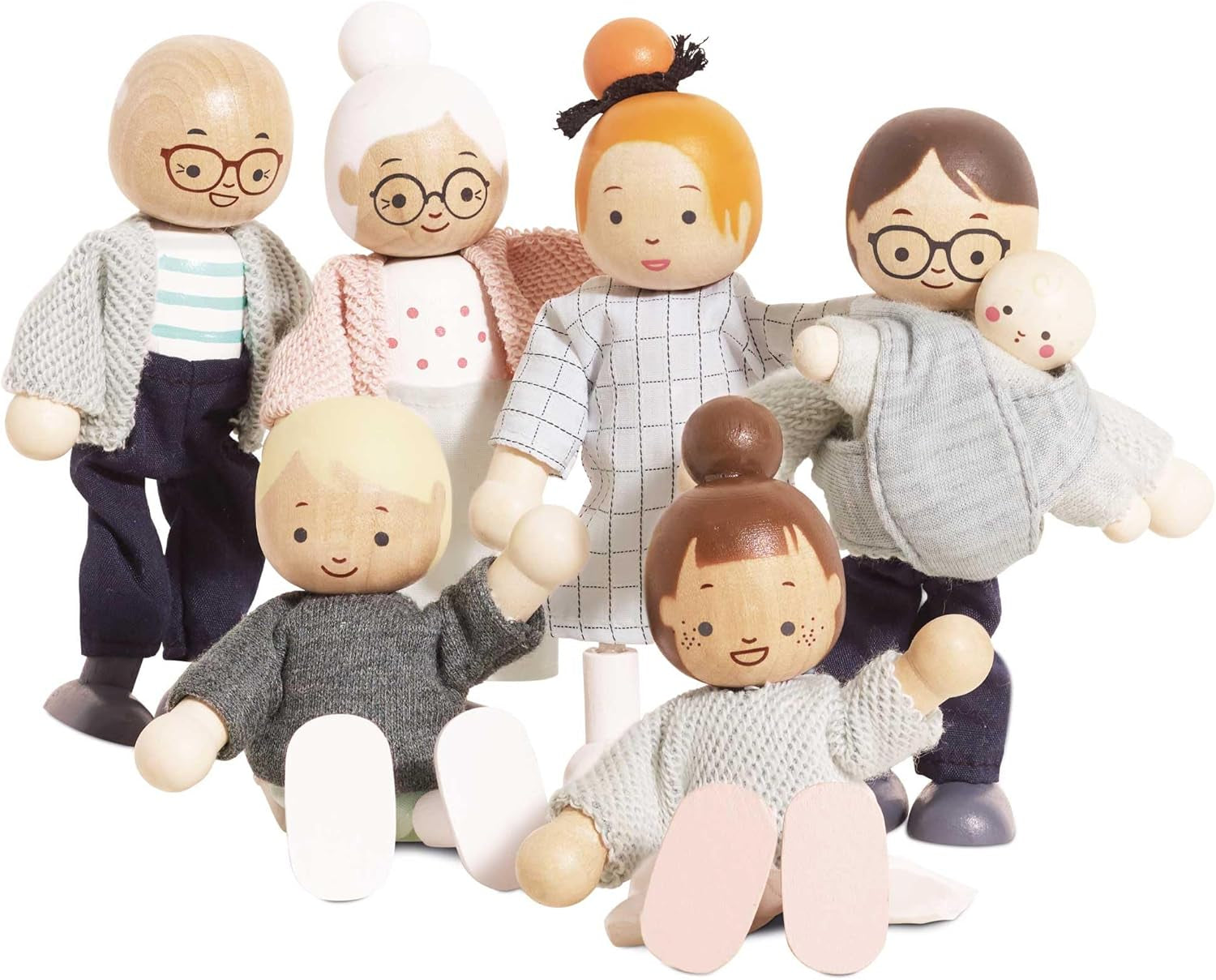 – Ensemble de jeu de maison de poupée en bois My Doll Family | Daisylane Ensembles d'accessoires pour maison de poupée pour filles – À partir de 3 ans P053