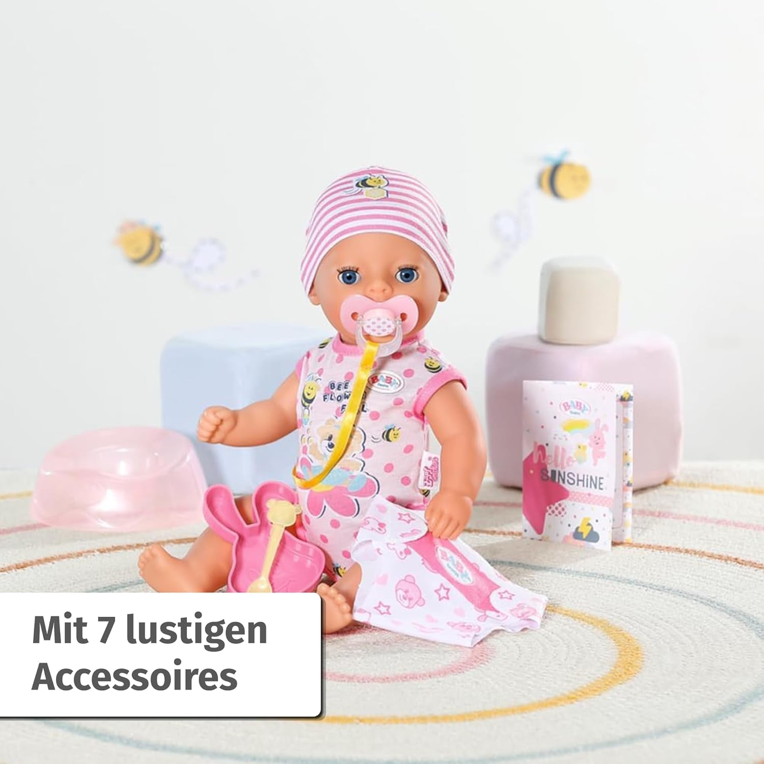 BABY Born Lena (Girl) - poupée 36 cm - 7 fonctions, y compris accessoires et matelas - Fonctionne entièrement sans piles - Convient aux petits enfants à partir de 1 an