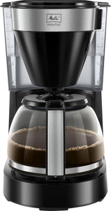 Melitta Easy Top - Machine à expresso avec filtre et carafe en verre, pour jusqu'à 10 tasses à café, noir/acier inoxydable