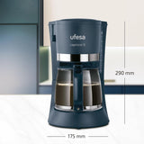 Cafetière filtre Ufesa CG7114 Capriccio, 6 tasses, 600W, carafe 0,6L, système anti-goutte, arrêt automatique, bleu