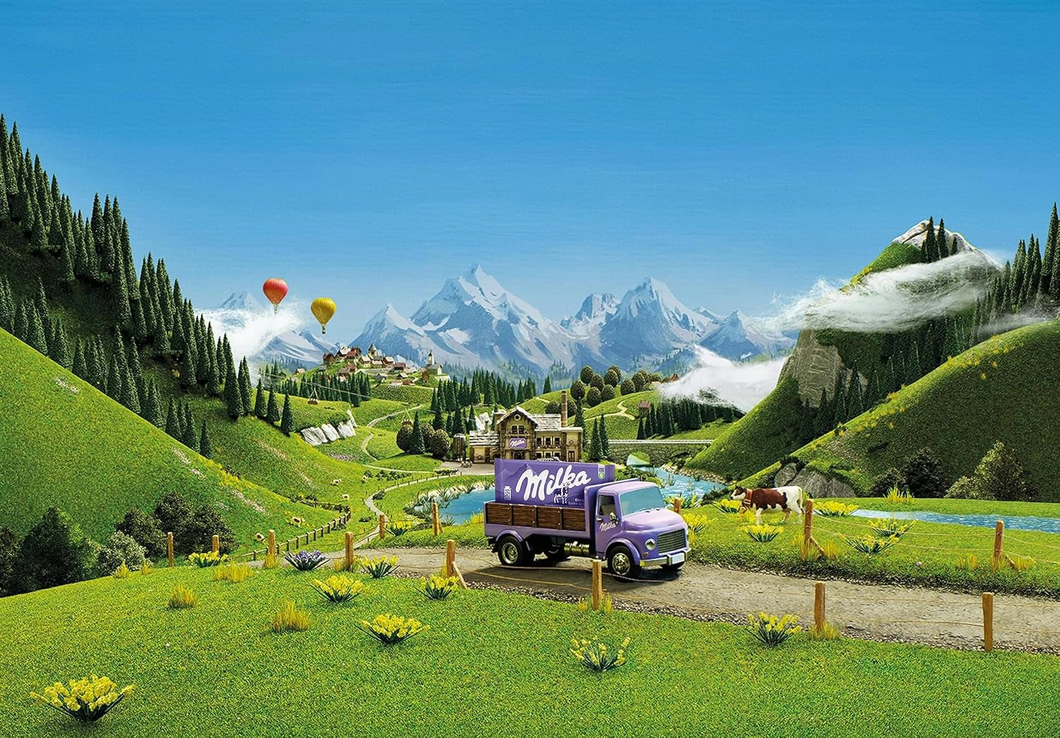 Milka Triolade 1x280g | Grande barre de chocolat triple couche | Chocolat au lait alpin, chocolat blanc et noir | Chocolat Milka au lait 100% alpin | Tablettes de chocolat (paquet de 5)