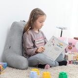 Oreiller de lecture InnovaGoods Huglow avec accoudoir pour canapé, lit et tapis, oreiller de lecture avec support lombaire et poignée de transport, ergonomique, prévient l'inconfort et la douleur, gris