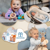 Anneau de dentition pour bébé avec chaîne de tétine - Aide à la dentition - Jouet pour bébé de 0 à 6 mois - Essentiels pour nouveau-né - Jouet de dentition sans BPA - Idées cadeaux pour nourrissons