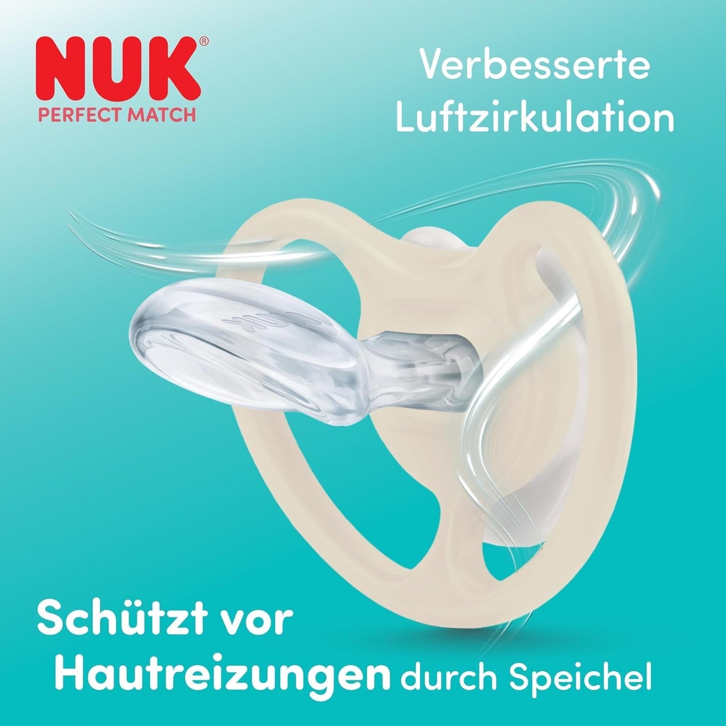 Sucettes NUK Perfect Match Air pour bébés | 6-18 mois | Sucettes orthodontiques qui favorisent la circulation de l'air et préviennent les éruptions cutanées causées par la salive | 95 % d'acceptation par les bébés** | Disney Mickey Mouse | Paquet de 2
