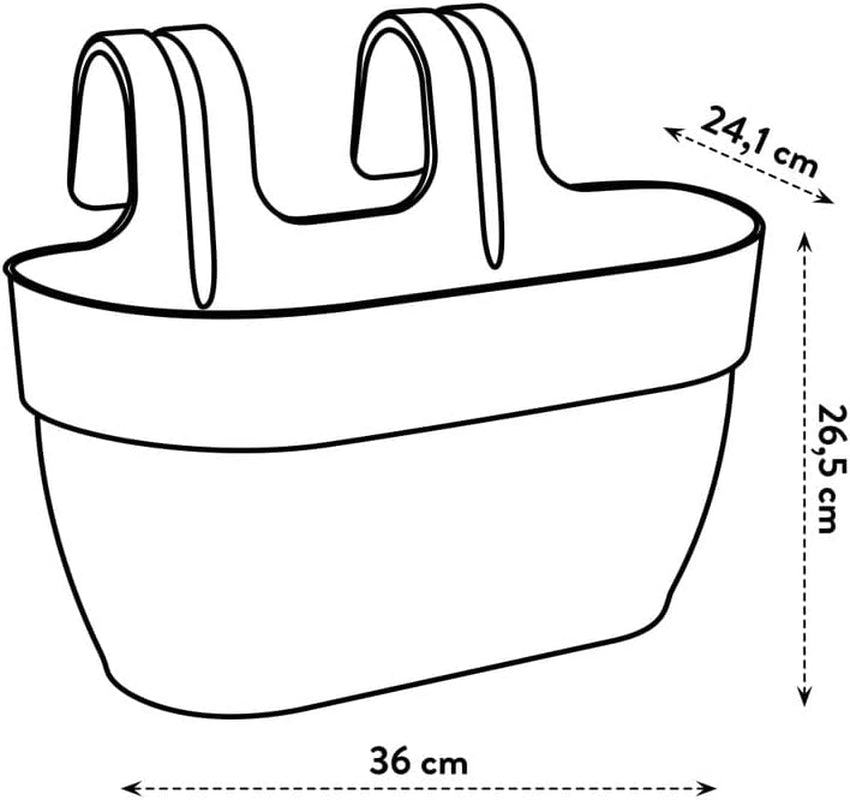 elho Vibia Campana Easy Hanger M 36 - Pot pour balcon et extérieur - Ø 36,0 x H 26,5 cm - Noir/Anthracite