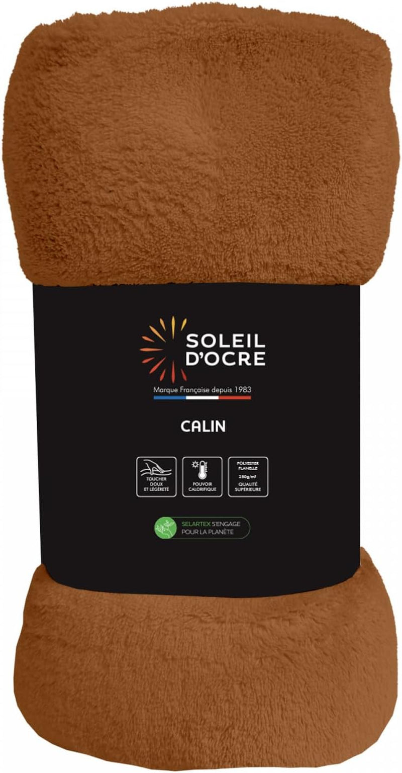 Soleil D'Ocre, couverture flanelle, 220 X 240 Cm, Calin, marron Couettes et couettes Naty Shop Orange 220 X 240 Cm