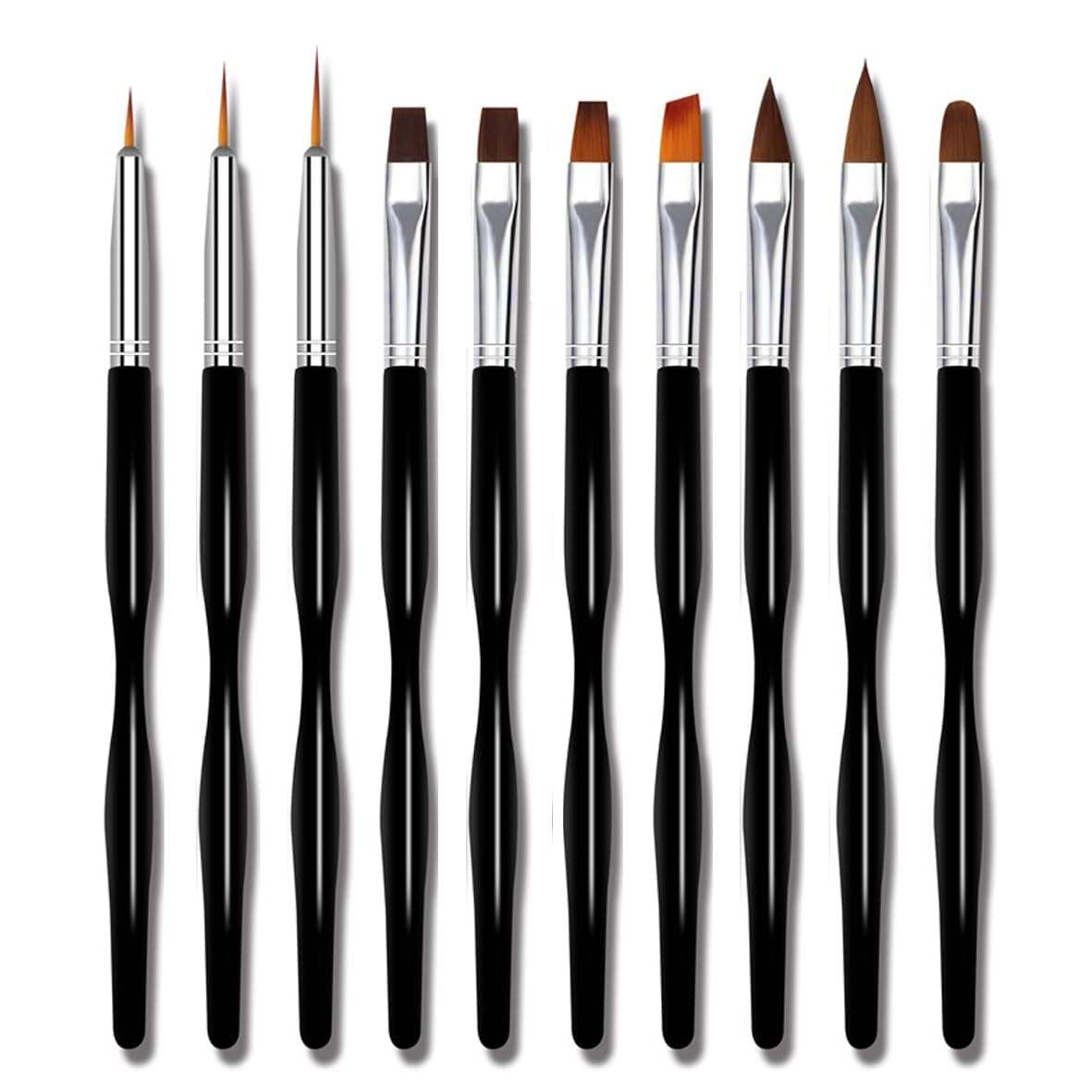 Ensemble de pinces à ongles pour Nail Art, 10 pièces de pinces à ongles, pinces à ongles professionnelles, pinces à revêtement fin pour ongles, noir