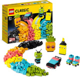 LEGO 11027 Classic Neon Creative Building Set, coffret de briques, jouet de construction avec modèles : voiture, ananas, extraterrestre, patins à roulettes, figurines et plus encore, pour les enfants à partir de 5 ans Jeux de construction Besuche den LEGO-Store Single