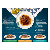 Perle | Porte-sauce | Chat adulte | Boeuf, Poulet, Thon, Saumon | 12x85g | Sachets fraîcheur (l'emballage peut varier)
