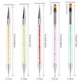 Sularpek 5 pcs Nagel Pinsel, Nageldesign Pinsel, Dotting Tool, Nail Art Liner Pinsel, Nagelverlängerung Gelpinsel, Nagelbürste for Punktierungen, Zeichnen, for DIY Nail Art Design