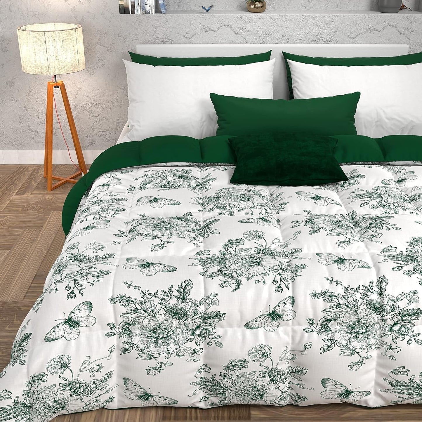 PETTI Artigiani Italiani - Couette d'hiver, Couette d'hiver, Couette simple, Double face, Impression monochrome et numérique, microfibre 100% hypoallergénique, Fabriqué en Italie