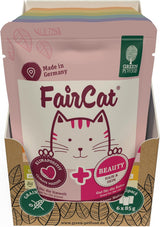 Aliments verts pour animaux de compagnie FairCat Multipack (6 x 85 g) | Adulte | Nourriture humide de qualité supérieure pour chats trop grands 6 verschiedenen leckere Sorten im Multipack | getreidefrei | Katzenfutter nass | paquet de 6