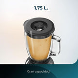 Cecotec Batteur sur socle Power Black Titanium 2200MAX Smooth, 2200 W Puissance Maximale, 6 Klingen Aus Edelstahl, Fonction Ice-Crush, Fonction Turbo et Smoothie, Fonction Autoclean Cuisine Naty Shop