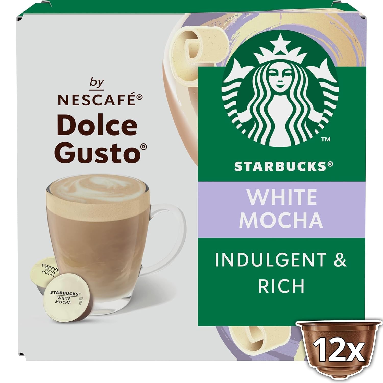 STARBUCKS White Mocha par Nescafé Dolce Gusto Kaffeekapseln 6 x 12 (72 Kapseln)