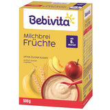 Bouillie de lait aux fruits (4x500g), dès 5 mois, sans sucre ajouté, avec de précieux minéraux et vitamines, très nourrissante