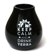 Service à thé Yerba Mate pour deux 150G | Thé maté au guarana et aux fruits | Thé Yerba Mate en feuilles mobiles | Tasse en céramique noire mate 350 ml | Paille en acier Bombilla Liza 19 cm