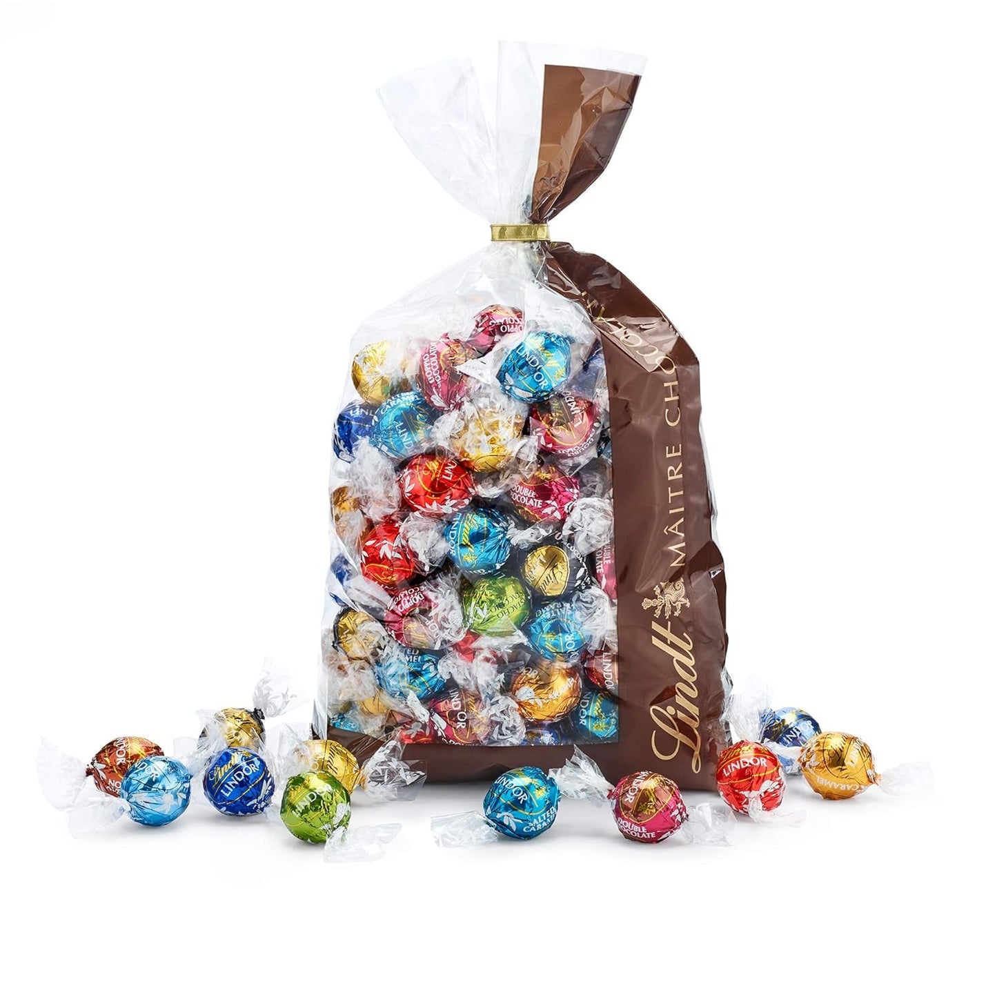 Mélange de chocolat LINDOR | 1371g | Env. 109 boules : Mélange classique pour boules de chocolat au lait et LINDOR | Env. 80 boules de chocolat (lait, blanc, noir 60%, noisette) | Emballage en vrac, 1 kg