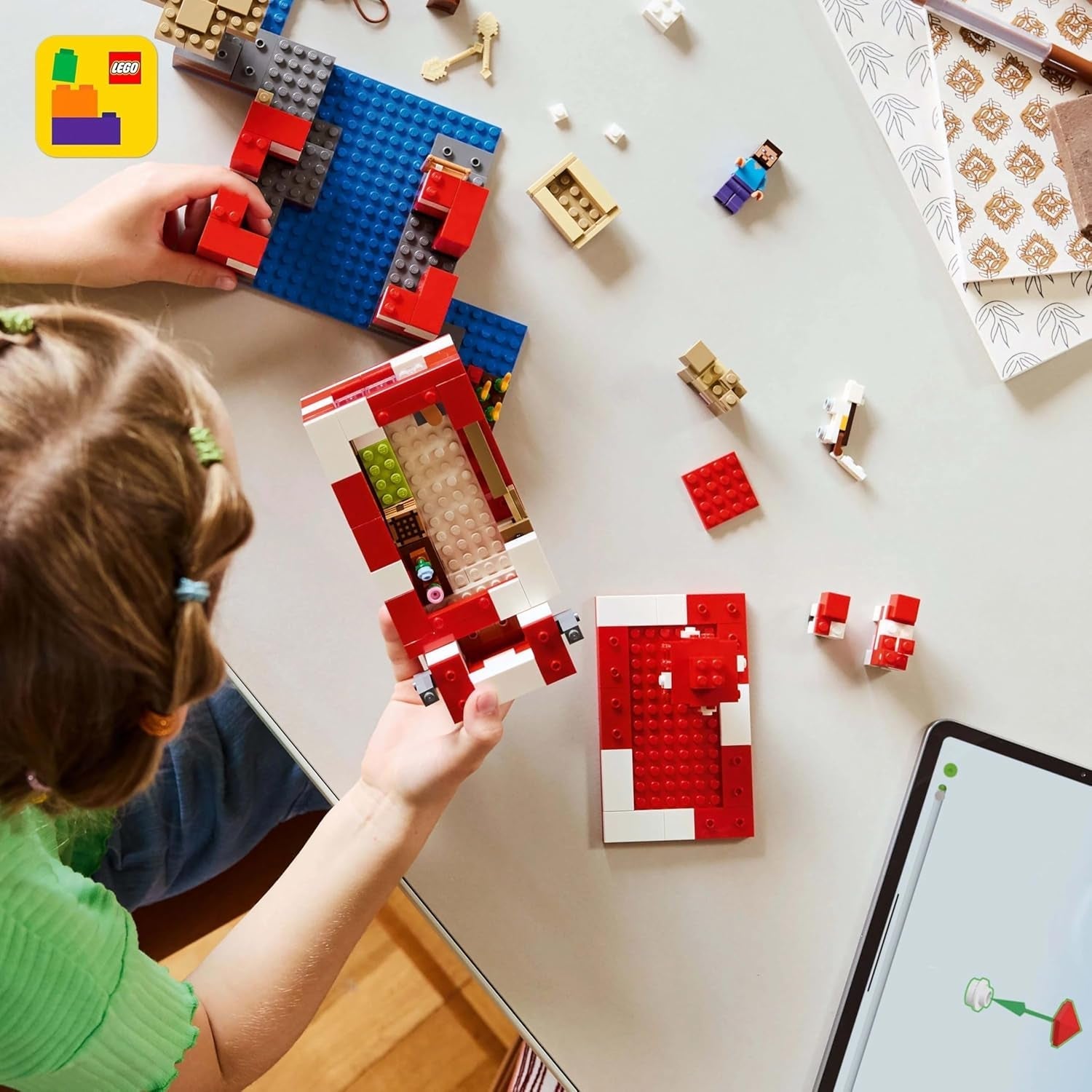 LEGO Minecraft La maison de la vache champignon Jeu vidéo de construction Modèle Mushroom Land avec figurines Steve et autres personnages Ensemble de jeu pour garçons et filles de 8 ans 21270 Jeux de construction Beuche den LEGO-Store