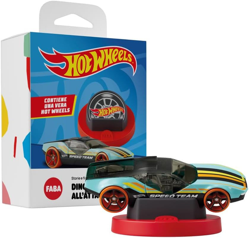 Figurine sonore d'attaque de dinosaure Hot Wheels - histoires et histoires sonores pour garçons et filles de 3 à 5 ans, jouet avec contenu éducatif, version italienne Jucarii Bebe Naty Shop