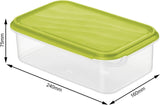 Pot de conservation alimentaire Rotho Rondo 1,5 l avec couvercle, plastique (PP) sans BPA, transparent/vert, 1,5 l (24,0 x 16,0 x 7,5 cm) Boîtes de conservation alimentaire Naty Shop
