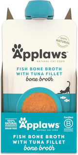 Applaws Nourriture humide 100 % naturelle pour chat – Soupe d'arêtes de poisson au thon, 12 sachets filtrants x 85 g