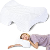 SAHEYER Oreiller pour dormeur latéral avec bras, oreiller orthopédique ergonomique, oreiller en mousse à mémoire de forme pour le cou et les épaules, oreiller cervical avec bras multi-angles pour de nombreuses positions de sommeil (blanc) Oreillers orthopédiques cervicaux Naty Shop Blanc