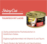 GimCat ShinyCat in Jelly Thunfisch mit Lachs - Nassfutter mit Fisch und Taurin for Katzen - 24 Dosen (24 x 70 g)