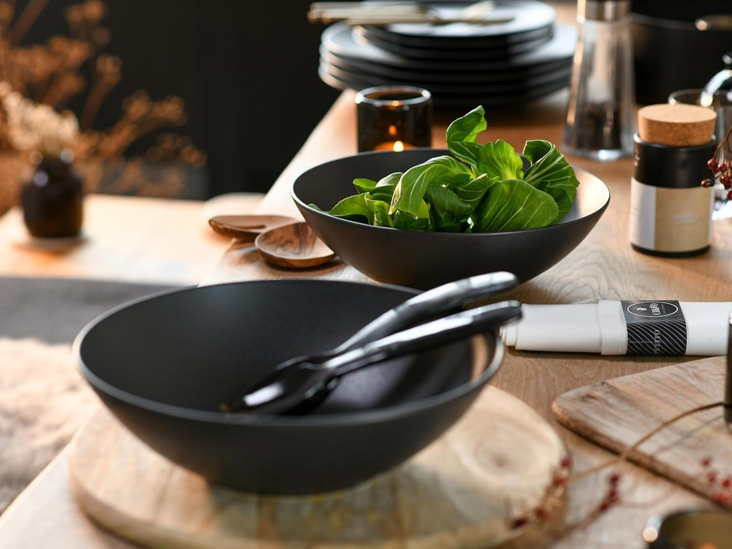 Creatable, 30007, Série Soft Touch, Service de Vaisselle 2 Pièces, Service à Salade en Grès, Passe au Lave-Vaisselle et au Micro-Ondes, Fabriqué au Portugal