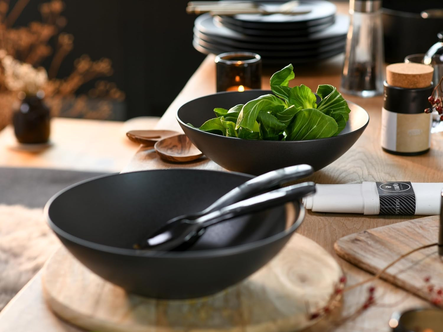 Creatable, 30007, Série Soft Touch, Service de Vaisselle 2 Pièces, Service à Salade en Grès, Passe au Lave-Vaisselle et au Micro-Ondes, Fabriqué au Portugal