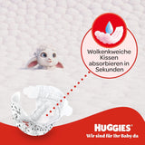 Couches pour bébé Huggies Little Movers, motif Disney, taille 4, 150 pièces (3 x 50), boîte mensuelle