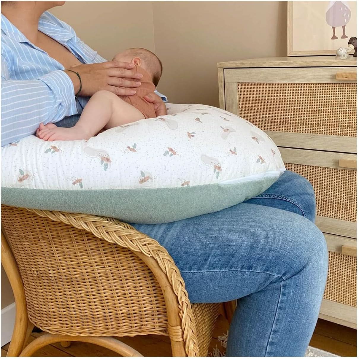 Coussin de grossesse - Coussin d'allaitement - Oreiller multifonction 2 en 1 - Housse amovible 78 X 44 cm Accessoires Alimentation et Allaitement Bebe Naty Shop