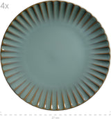 MÄSER 931964 Série Confino Service de table pour 4 personnes, look vintage moderne, ensemble combiné en céramique, 20 pièces, couleur essence avec accents noirs, carrelage