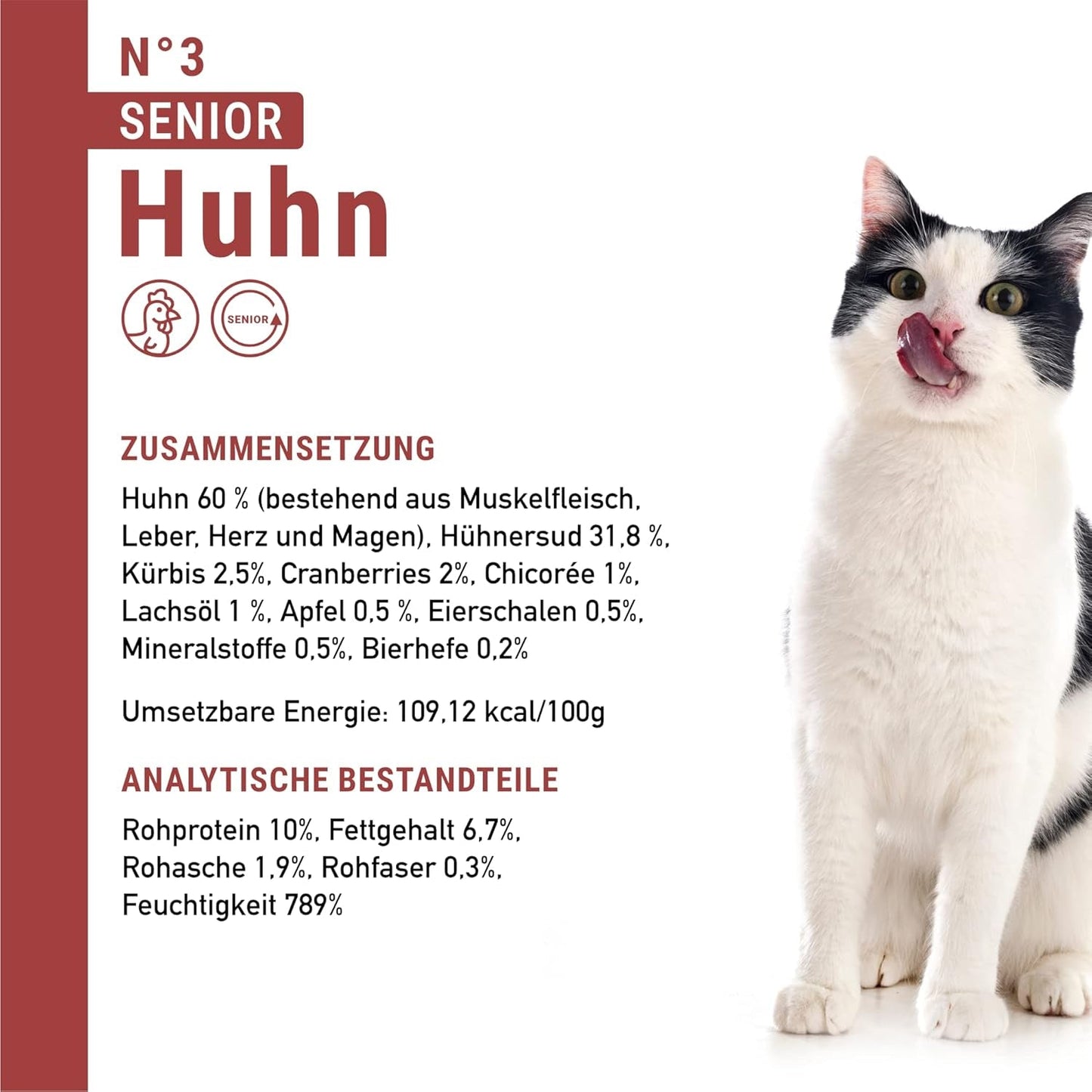 catz finefood Senior Collection Katzenfutter nass - Premium Nassfutter für Ihre Senior Katze - getreidefree, ohne Zucker, hoher Fleischanteil, Vitamine & Mineralien (6 x 200g Dose)