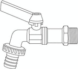 Robinet à boisseau sphérique Gardena : vanne intérieure et extérieure, filetage 26,5 mm (G 3/4"), pour tuyaux 1/2" (13 mm) (7332-20)
