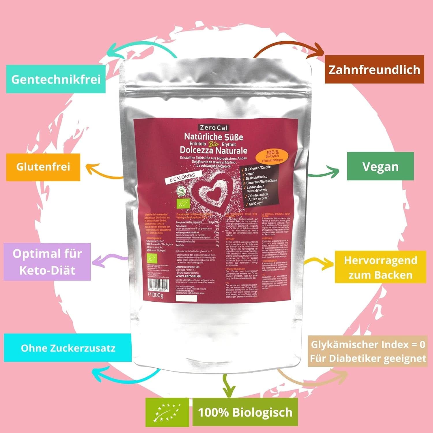 Zerocal - Érythritol Bio 1KG Édulcorants Naty Shop
