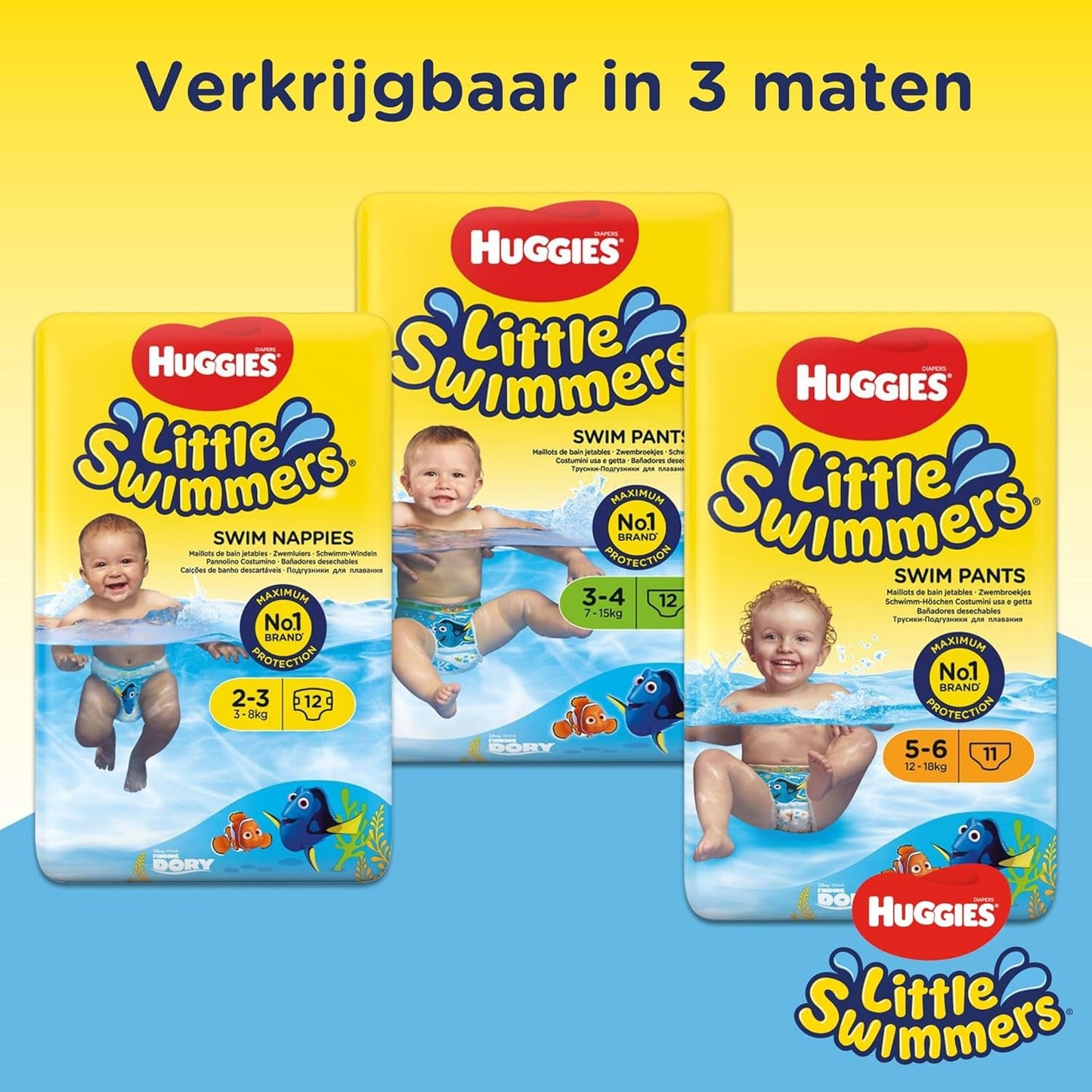 Couches de bain jetables Huggies Little Swimmers taille 2-3 - 36 culottes au total