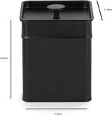 Salter BW12614EU7 Kuro Boîte de Rangement - 4 Récipients de Cuisine Pain/Thé/Café/Sucre Boîtes de Rangement Carrées Facile à Nettoyer Garder Les Aliments Frais Noir Boîtes de Rangement des Aliments Naty Shop