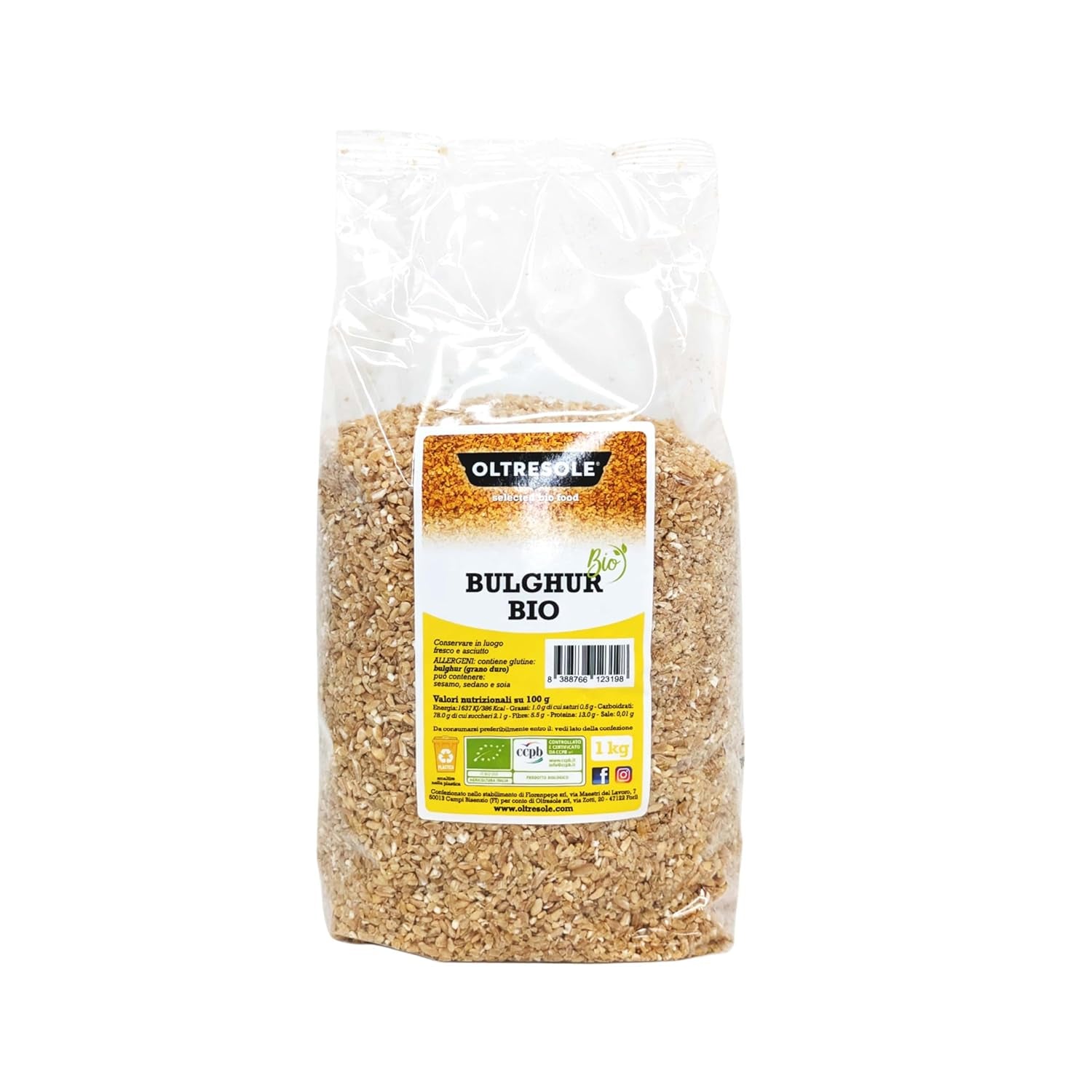 Boulgour Italien Bio 5 kg, blé entier, blé dur, blé concassé, idéal pour réaliser des taboulés et des plats orientaux, format pratique
