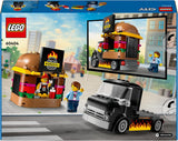 LEGO City Burger Truck - Ensemble de construction avec voiture jouet pour enfants de 5 ans, figurine et accessoires de camion de nourriture, cadeau amusant pour garçons et filles 60404 Jeux de construction Besuche den LEGO-Store