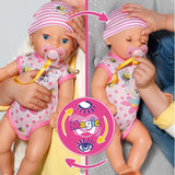 BABY Born Lena (fille) 36 cm, poupée avec 7 fonctions pour enfants à partir de 1 an, fonctionne sans pile, grande poupée 36 cm, 834596 Zapf Creation, poupées roses Naty Shop