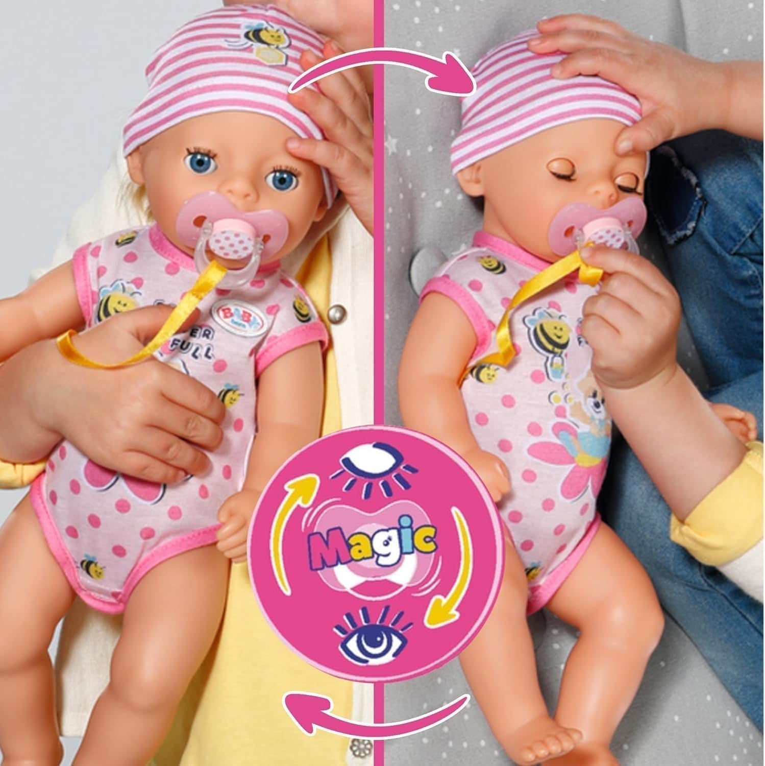 BABY Born Lena (fille) 36 cm, poupée avec 7 fonctions pour enfants à partir de 1 an, fonctionne sans pile, grande poupée 36 cm, 834596 Zapf Creation, poupées roses Naty Shop