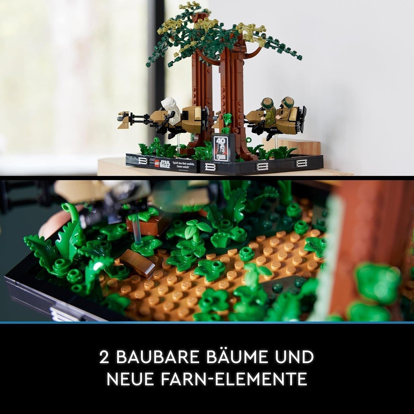 LEGO 75353 Star Wars Poursuite sur Endor - Ensemble diorama, Le retour du Jedi avec Luke Skywalker, la princesse Leia, le Scout Trooper et les Speeder Bikes, ensembles de construction du 40e anniversaire Besuche an LEGO-Store