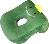 Oreiller de bureau en coton à mémoire de forme, joli coussin avec trou d'oreille, doux, pour dormir sur le côté, pour femmes, filles, enfants (gris chaton) Oreillers orthopédiques cervicaux Naty Shop Dinosaures (vert)