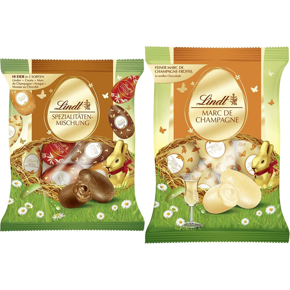 Mélange spécial chocolat | 2x180g | Oeufs au lait entier en cinq variétés avec et sans alcool (Oeufs Marc de Champagne et truffes au chocolat | 3 x 90 g)