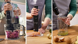 Bosch Batteur sur socle Ergomaster Serie 4, 1000 Watt, Edelstahl-Mixstab, Zerkleinerer, Mix-/Messbecher, Schwarz Kitchen Naty Shop