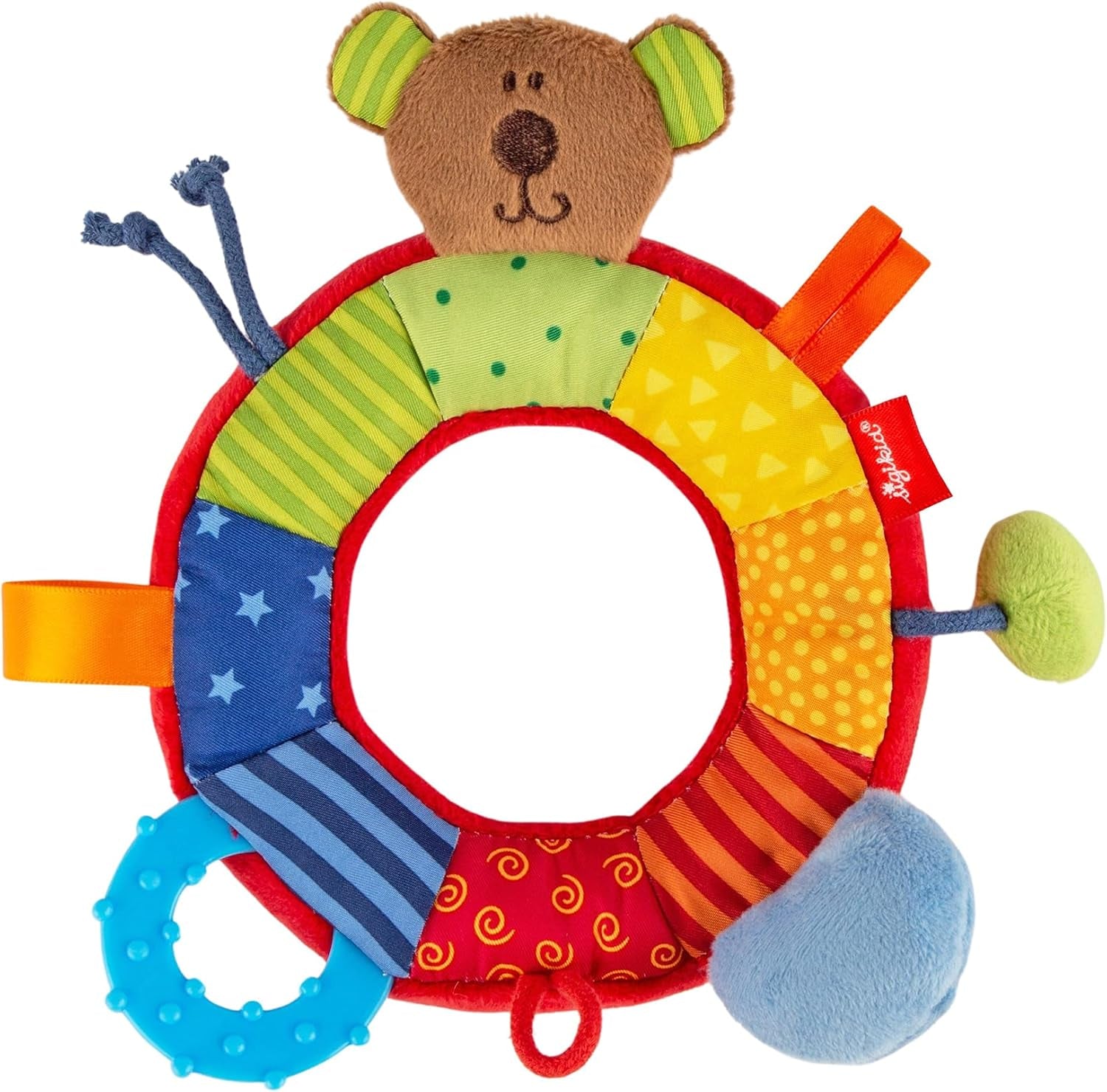 SIGIKID 40490 Anneau actif Baby Activity PlayQ Jouet filles et garçons pour enfants recommandé à partir de 3 mois Jouets bébé multicolores Naty Shop Multicolore/ours