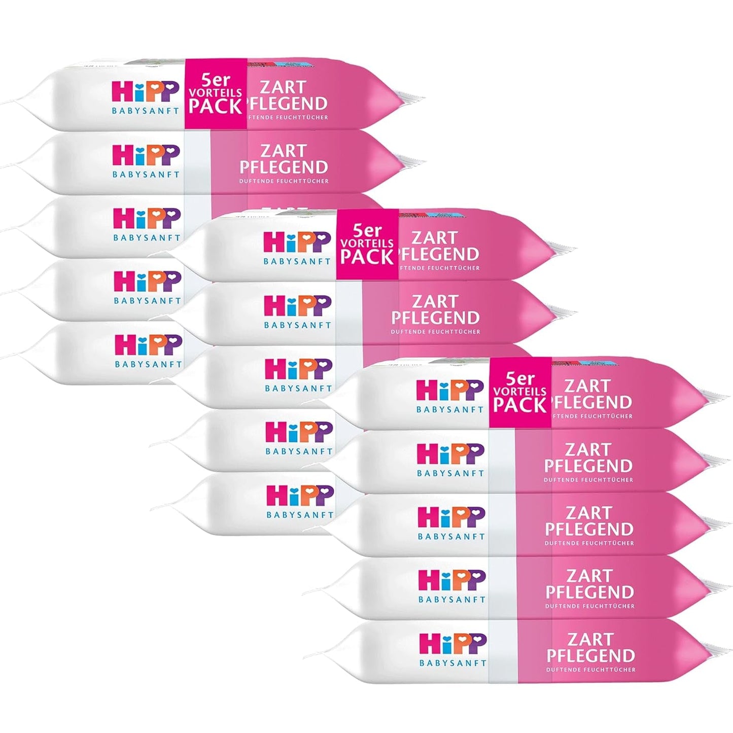 HiPP Babysanft Delicates Lingettes humides pour bébé 720 pièces (3 x 240) à l'extrait d'amande biologique, très respectueuses de la peau pour un nettoyage en douceur de la peau sensible des bébés