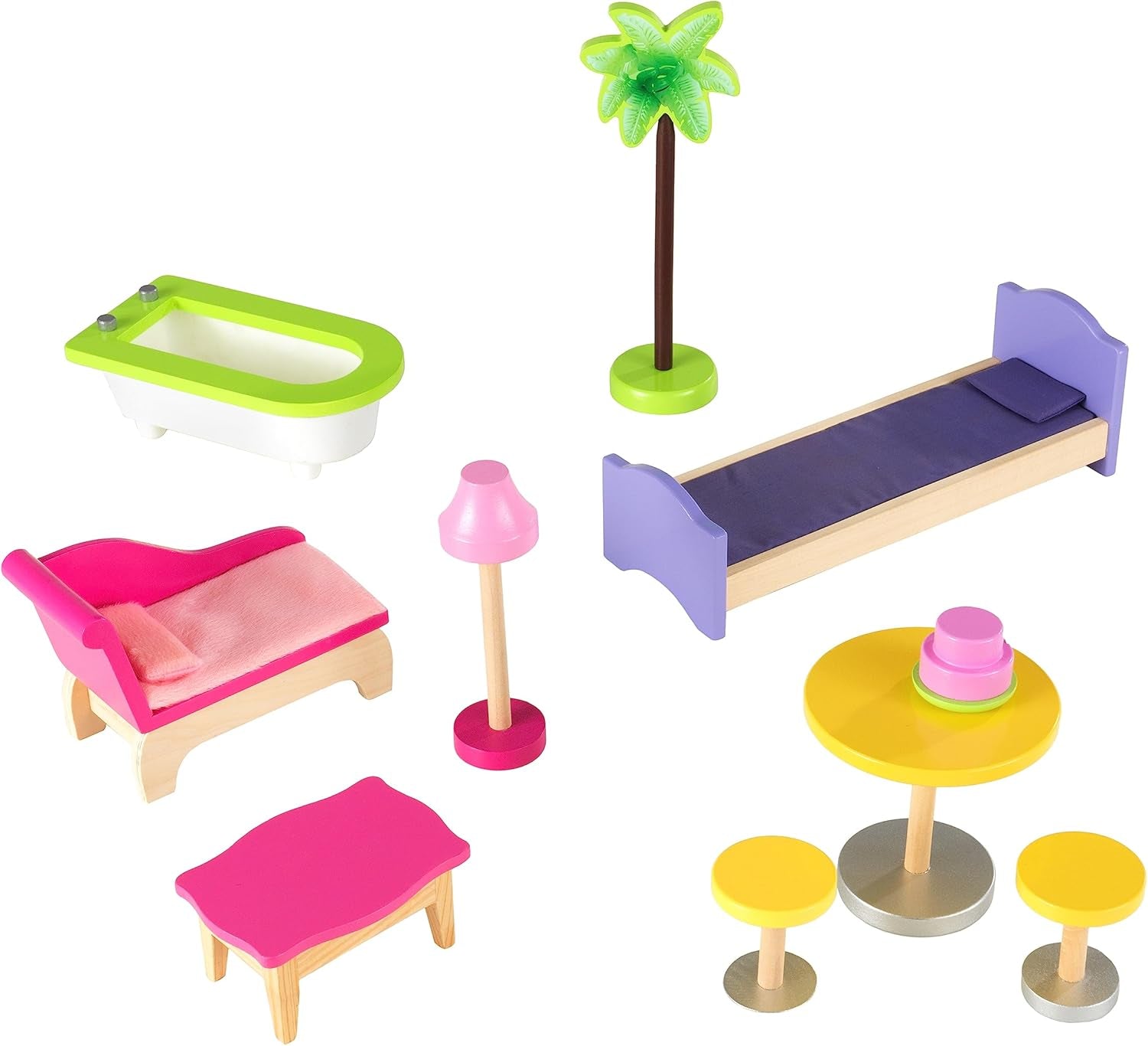 Kidkraft Kayla Maison de poupée en bois avec meubles et accessoires, ensemble de jeu à 3 niveaux pour poupées de 30 cm, jouet pour 3 ans, 65092 - Exclusivement sur Amazon Dollhouses Naty Shop